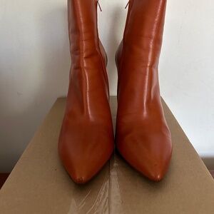 Pre-owned Maison Margiela Leather High-Heel Ankle Booties Size EU 38.5/US 8.5